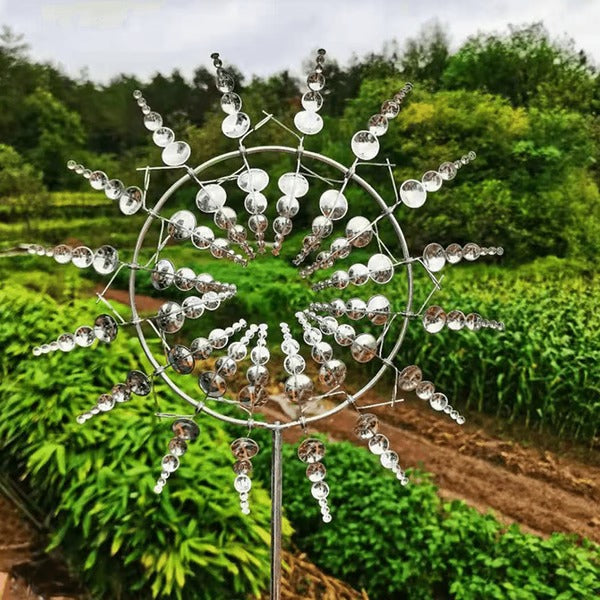Metal Garden Windmill - Dual Motion Decorative Wind Spinner for Unique Garden Decor & Perfect Gift