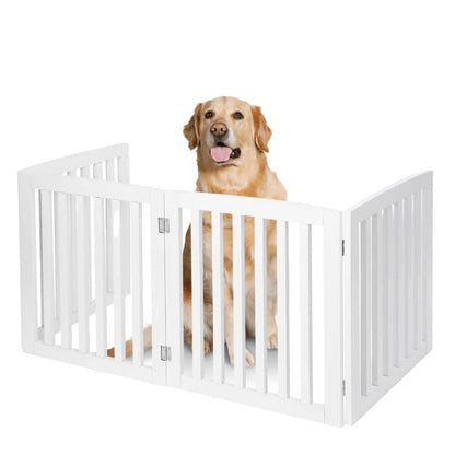 Premium Tall Retractable Wooden Indoor Dog Gate