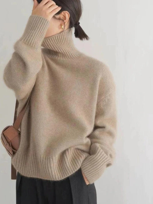 Warm and Comfortable Merino Wool Turtleneck Sweater