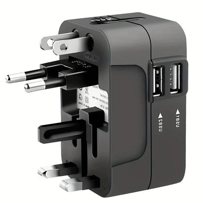 Worldwide Travel Adapter with Dual USB Charging Ports