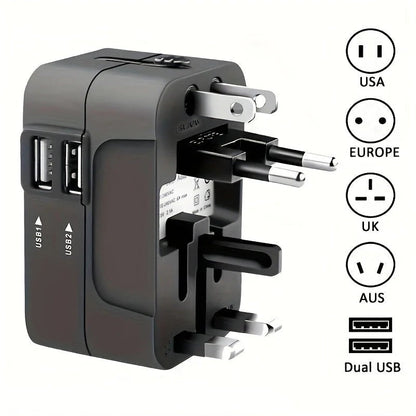 Worldwide Travel Adapter with Dual USB Charging Ports