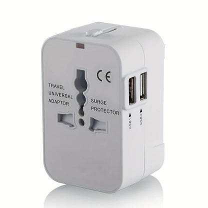 Worldwide Travel Adapter with Dual USB Charging Ports