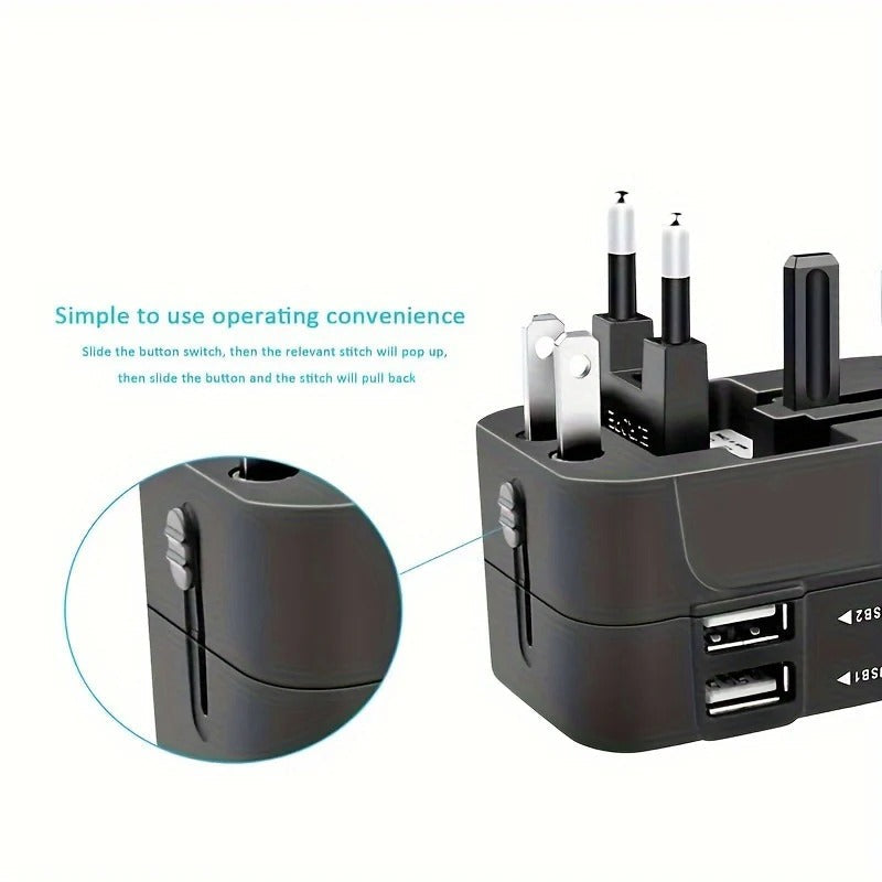 Worldwide Travel Adapter with Dual USB Charging Ports