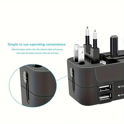 Worldwide Travel Adapter with Dual USB Charging Ports
