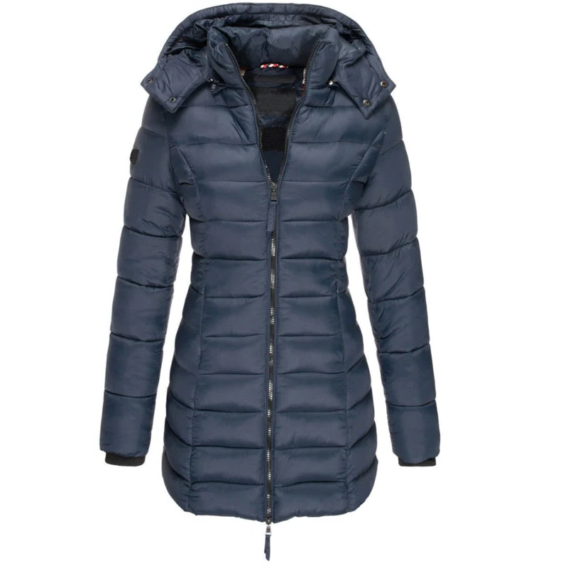 Comfortable down jacket with hood and zipper