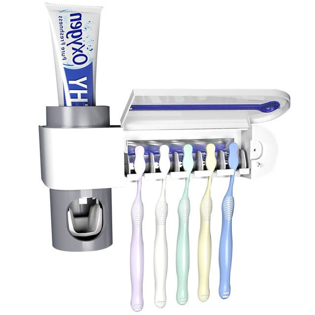 UV Light Toothbrush Sterilizer & ToothPaste Dispenser