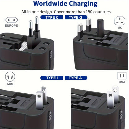 Worldwide Travel Adapter with Dual USB Charging Ports
