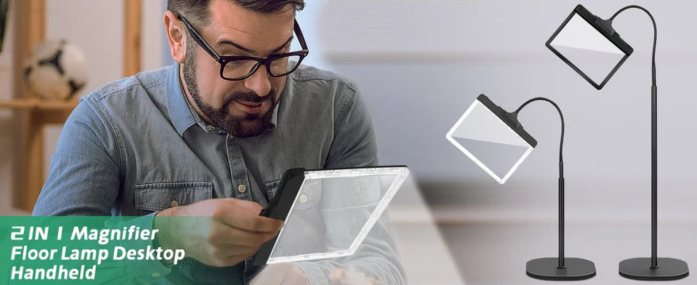 Full-Page Magnifying Glass with LED Light – Hands-Free Reading Aid for Books, Crafts & Hobbies