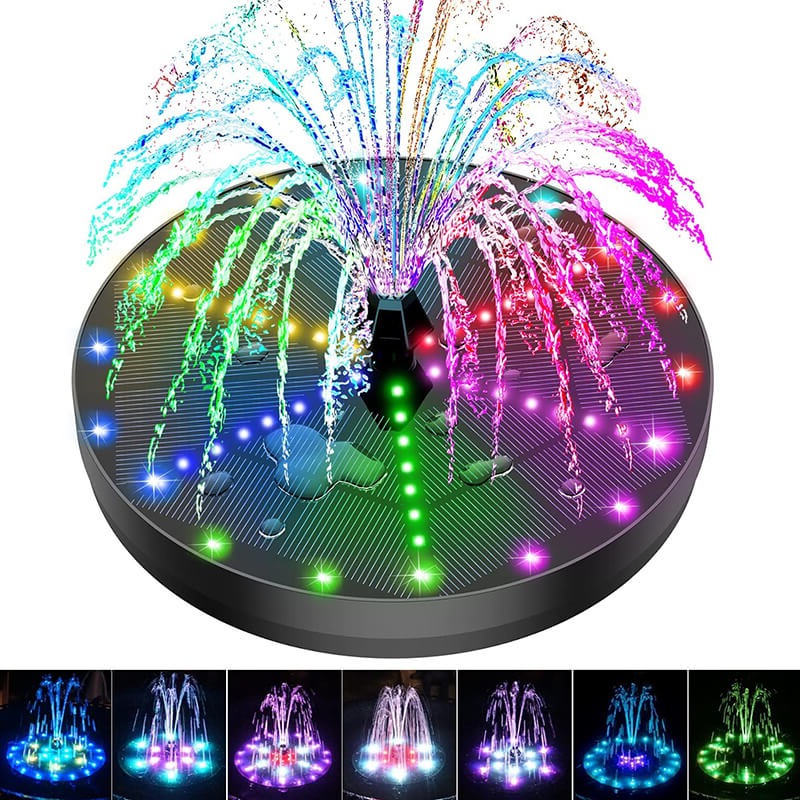 Solar Fountain with 60 LED Lights