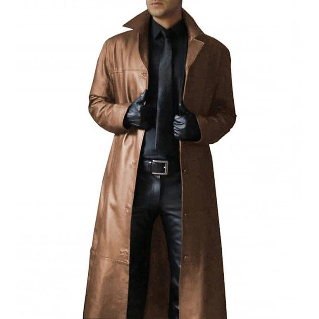Premium Men's Leather Coat