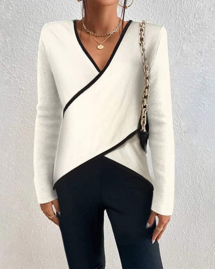 Ivory V-neck sweater