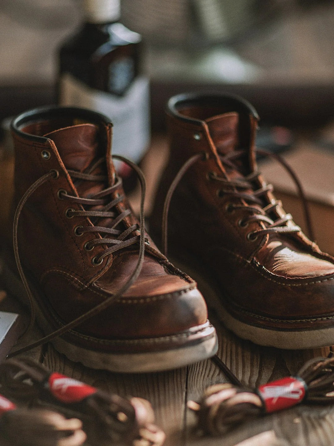 Men's Full Grain Leather Moccasin Toe Work Boots