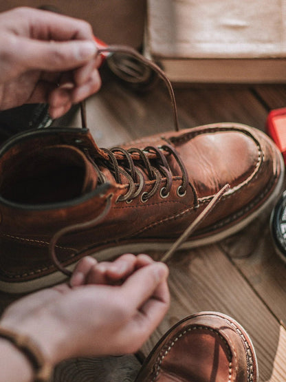 Men's Full Grain Leather Moccasin Toe Work Boots