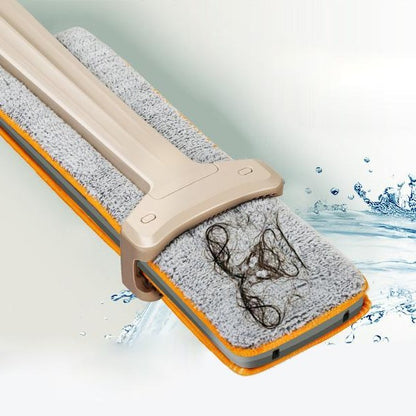 Self-Wringing Double-Sided Flat Microfiber Mop & Broom With 360 degree Spin