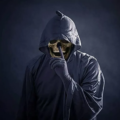 Movable Jaw Realistic Full Head Skull Mask - Human Skeleton Mask for Halloween Party