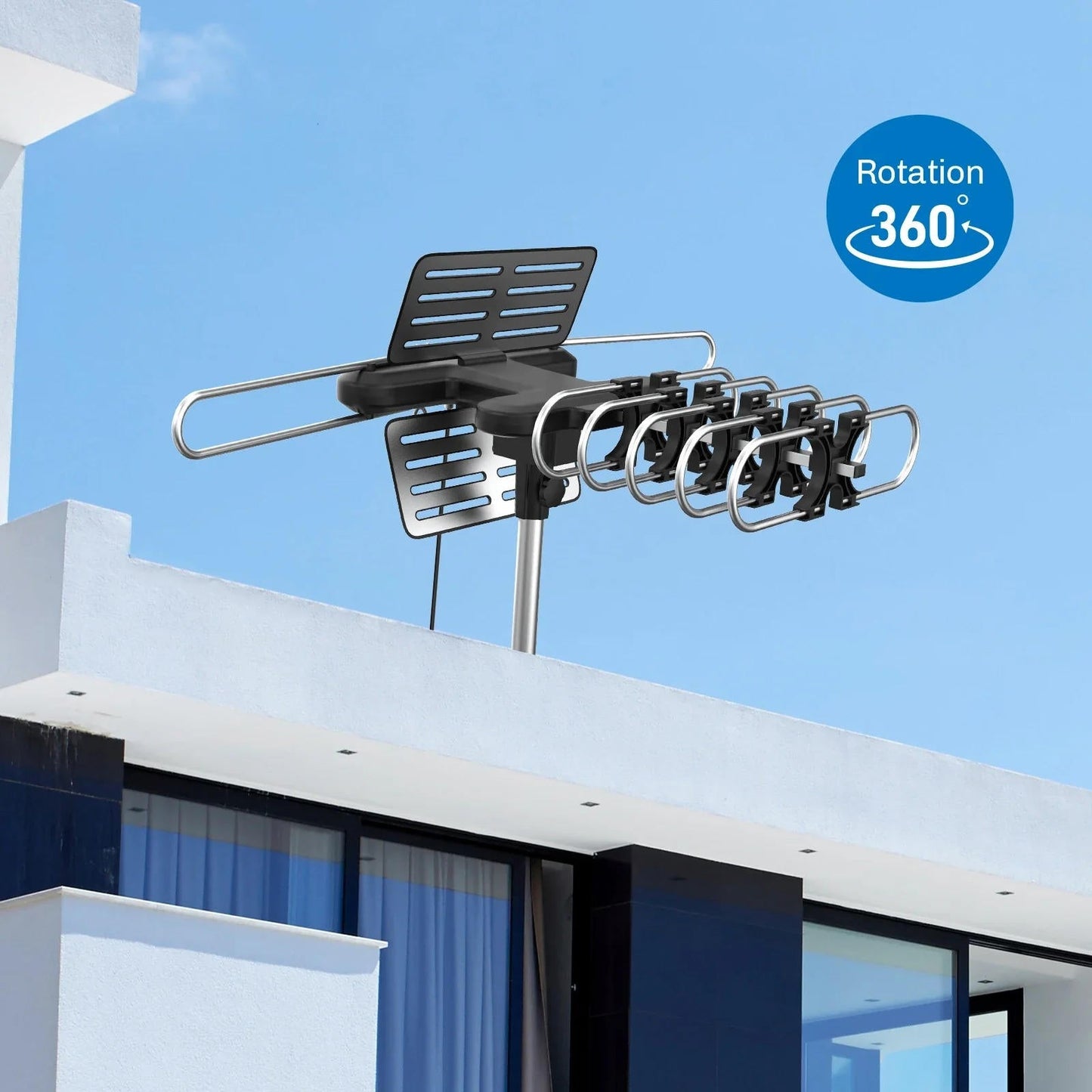 2025 Long Distance Digital Outdoor HD TV Antenna with Full 360 Directional Motor Free HD Channels