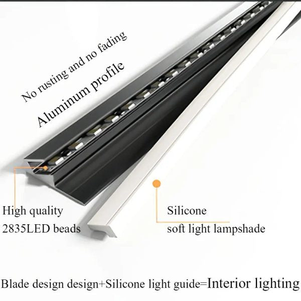 45 Degree LED Under Cabinet Lighting Bars Invisible Ultra Thin Strips