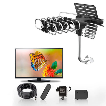 2025 Long Distance Digital Outdoor HD TV Antenna with Full 360 Directional Motor Free HD Channels