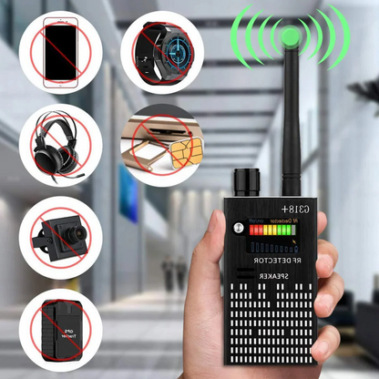 Spy Detector Device | RF Bug Detector, Hidden Camera & GPS Tracker Finder with Laser Lens - Anti-Spy Signal Protection