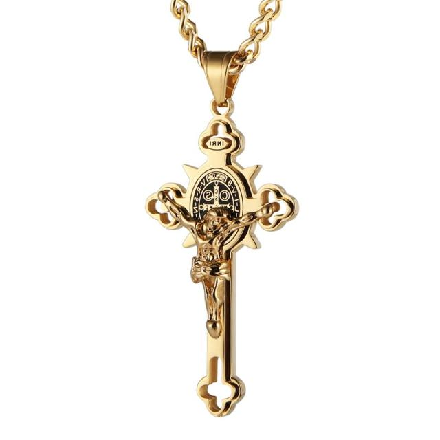 St. Benedict Crucifix Cross Pendant Necklacea