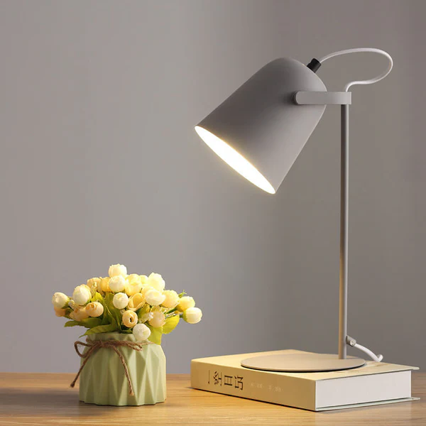 Nordic Macaron Color Creative Iron Bucket Design Light Table Lamp