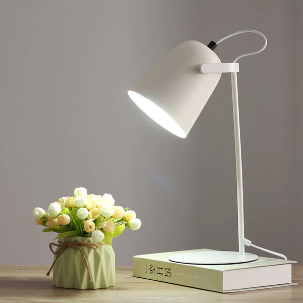 Nordic Macaron Color Creative Iron Bucket Design Light Table Lamp