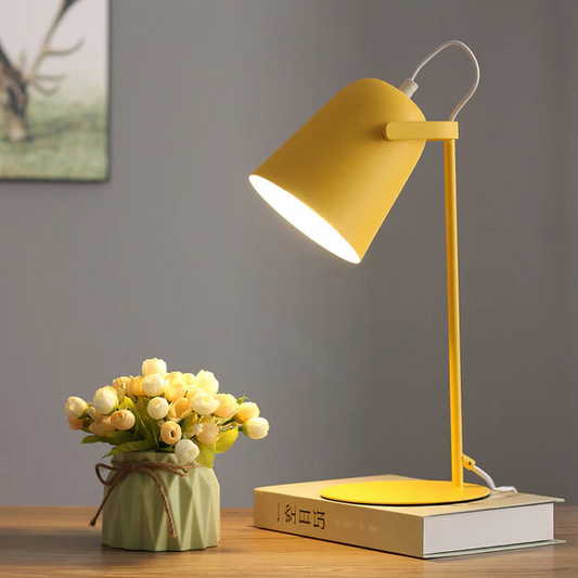 Nordic Macaron Color Creative Iron Bucket Design Light Table Lamp