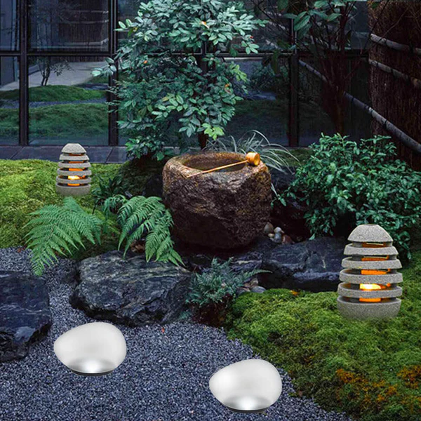 Solar Pebble ABS Sandblasted LED Outdoor Landscape Glass Light