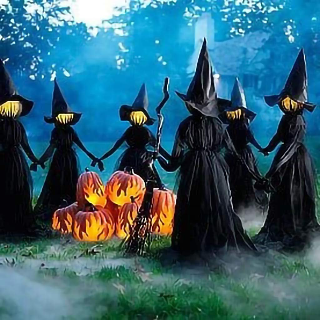Lighted Halloween Witch Stake - Halloween Witches Decor