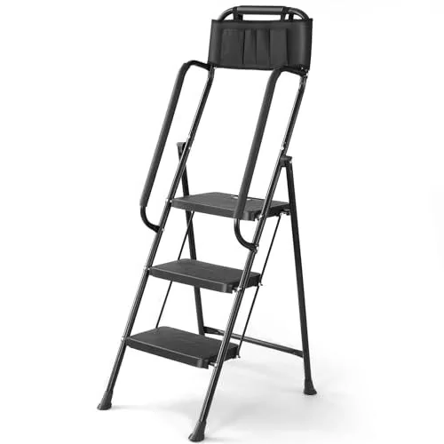 3 Step Stool Ladder With Handrails 330 Lbs