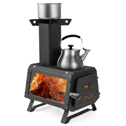 Portable Wood Burning Camping Cooking Heater Stove