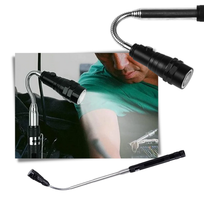 Telescopic magnetic LED flashlight