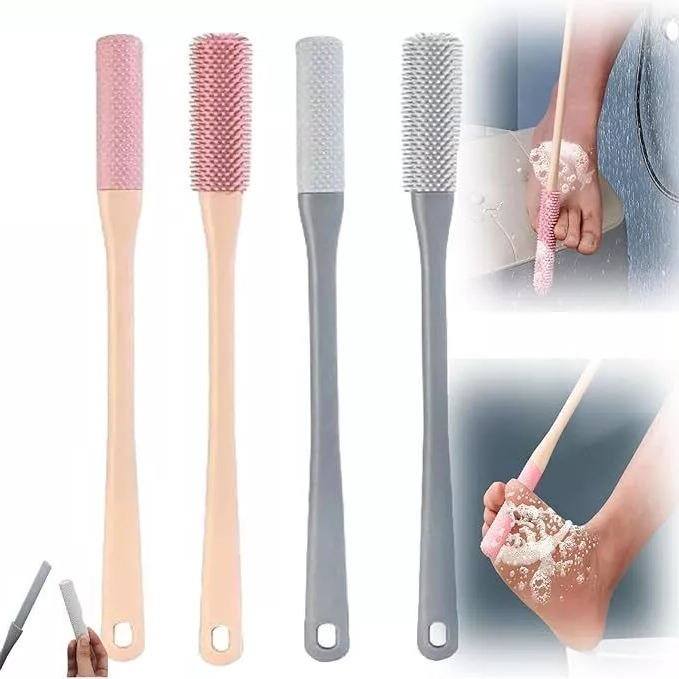 Toe Gap Cleaning Brush with Long Handle Gray-1 Set (Cleaning Brush + Anti-Itch Brush)
