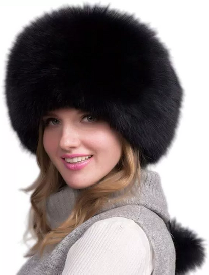100% Natural Fox Fur Hat Women Cap Thick Fur Cap Winter Warm Hat Female Fashion For Women Hat With Earmuffs Hat