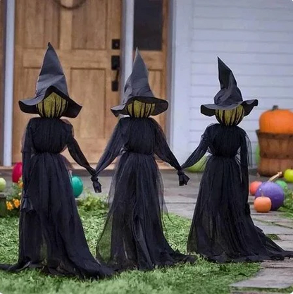 Lighted Halloween Witch Stake - Halloween Witches Decor