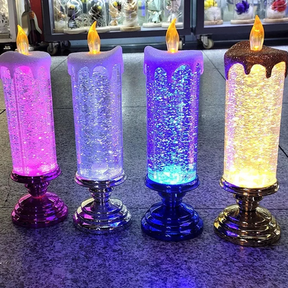 LED Christmas Candles Rechargeable With Glitter