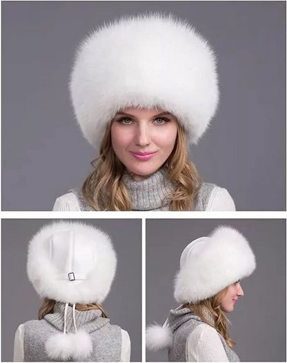 100% Natural Fox Fur Hat Women Cap Thick Fur Cap Winter Warm Hat Female Fashion For Women Hat With Earmuffs Hat