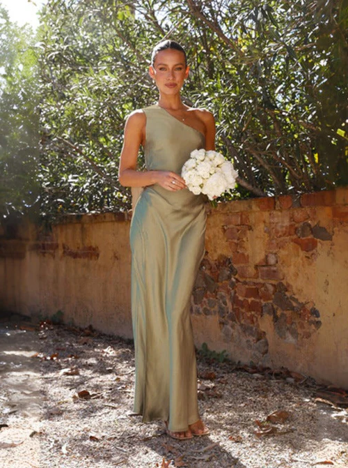 Sexy asymmetrical slit dress