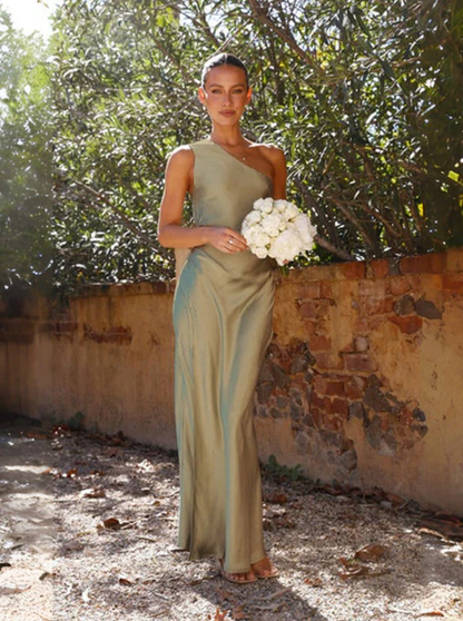 Sexy asymmetrical slit dress