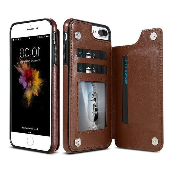 Luxury Leather Wallet Case For iPhone