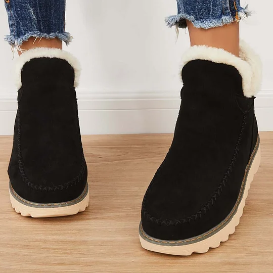 Classic Non-Slip Ankle Snow Booties Warm Fur Lining Boots