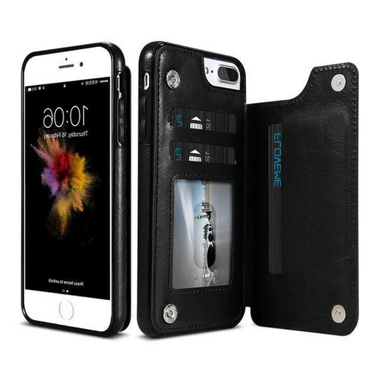 Luxury Leather Wallet Case For iPhone