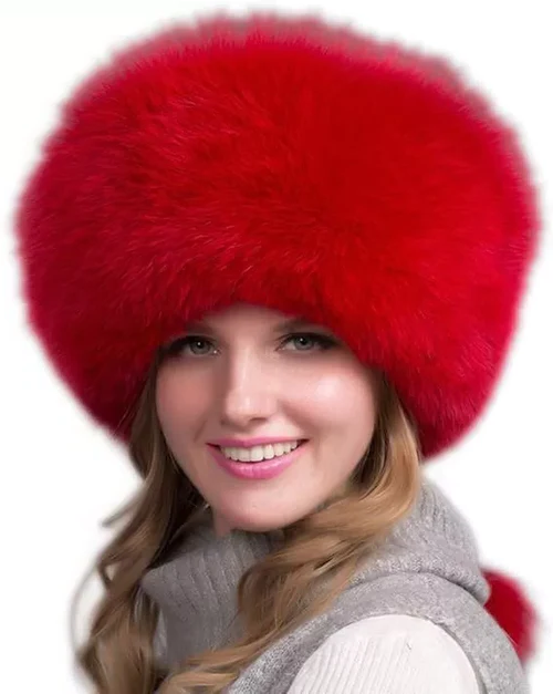 100% Natural Fox Fur Hat Women Cap Thick Fur Cap Winter Warm Hat Female Fashion For Women Hat With Earmuffs Hat