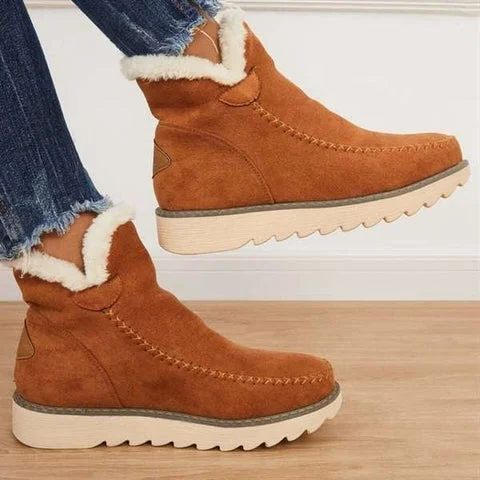 Classic Non-Slip Ankle Snow Booties Warm Fur Lining Boots