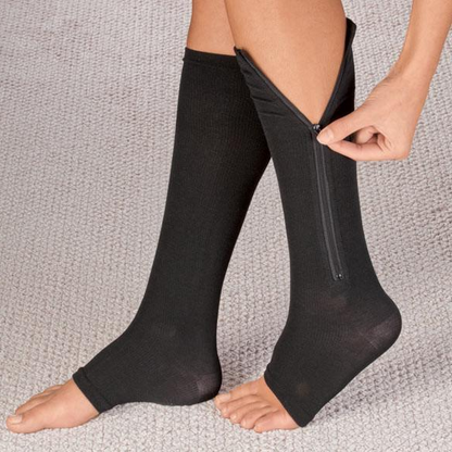Zippered Compression Socks Support Stockings 20-30 mmHg