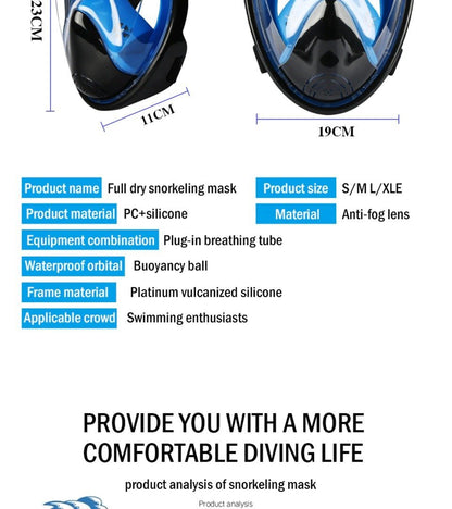 Full Face Anti Fog Underwater Scuba Diving Mask